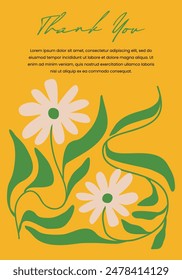 Floral abstract elements. Modern botanical background for poster, greeting card or invitation design