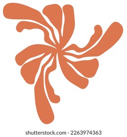 Floral abstract elements. Palm leaves abstract shapes. FloralBotanical composition. Modern trendy Matisse minimal style. Floral poster, invite.