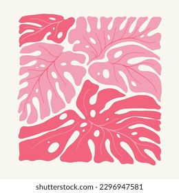 Elementos abstractos florales. Composición botánica tropical. Moderna moda Matisse minimalista. Afiche floral, invitación. Disposiciones de vectores para el diseño de tarjetas de felicitación o invitaciones