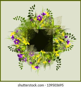 Floral abstract frame