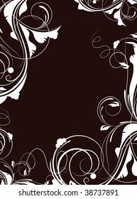 Floral abstract frame for design