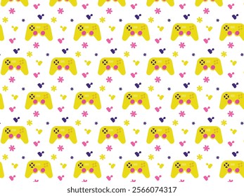 Floral abstract game console fabric background pattern design