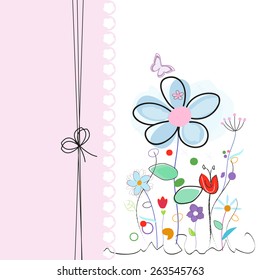 Floral abstract greeting card vector