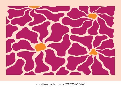 Fondo de color de fondo floral abstracto a mano con un estilo colorido de moda