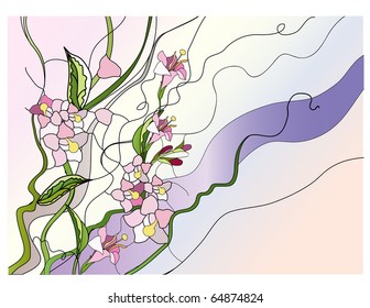 Floral  abstract illustration  for the creative design.