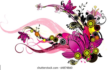 Floral  abstract illustration  for the creative design.