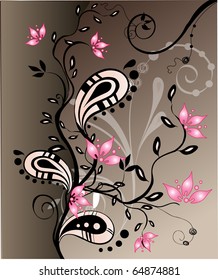 Floral  abstract illustration  for the creative design.