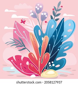 Floral abstract illustrations Modern trendy style
Perfect for your own design wedding invitations Covers, Cards posters Advertising banners Plant Art wallpaper All elements are isolated
