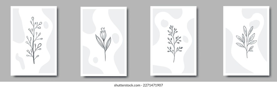 Floral abstract minimal template design.