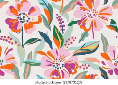 Patrón abstracto floral y minimalista perfecto para textiles y decoración