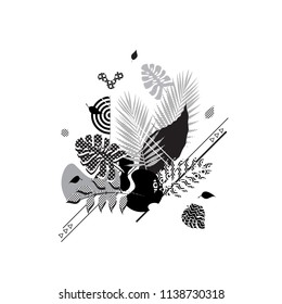 FLORAL ABSTRACT MODERN TEMPLATE BACKGROUND. GEOMETRIC ELEMENT. DIVERSE PATTERN