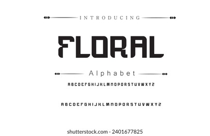 Floral Abstract modern urban alphabet fonts. Typography sport, technology, fashion, digital, future creative logo font. vector illustration