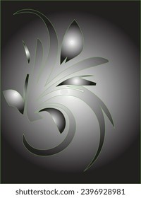 Floral abstract motif with gradient fill.
