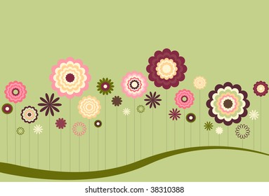 Floral Abstract in muted Spring colors