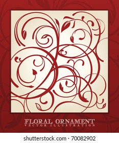 floral abstract ornament curves lines vector