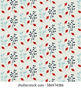 Floral abstract pattern. Hand drawn elements.