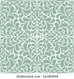 Floral abstract  pattern of leaves. Wallpaper baroque, damask. Seamless vector background.