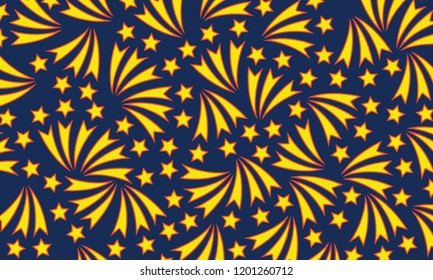 floral abstract pattern with stars,random design 