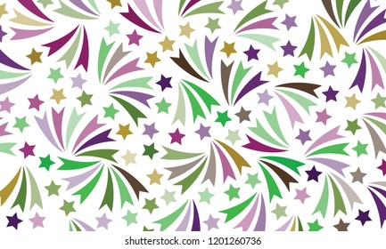 floral abstract pattern with stars,random design 