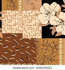 patrón abstracto floral adecuado para necesidades textiles y de impresión
