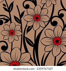floral abstract pattern suitable for textile and printing needs