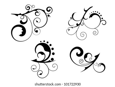 Floral abstract patterns. Vector illustration