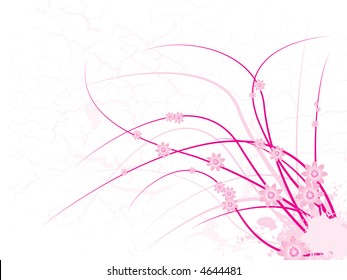 floral abstract pink design with plenty of copy space