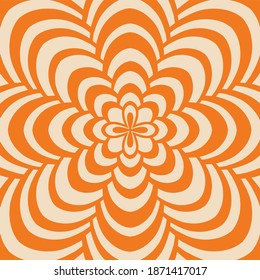 Floral Abstract Retro 70s Vector Illustration