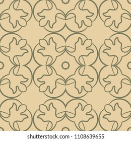 Floral abstract seamless ornamental vintage pattern. Vector illustration