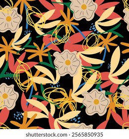 floral abstract seamless patern design