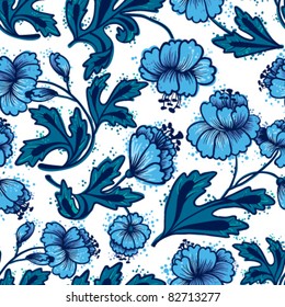 Floral abstract seamless pattern