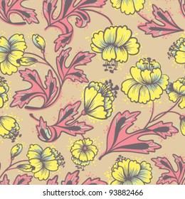 Floral abstract seamless pattern