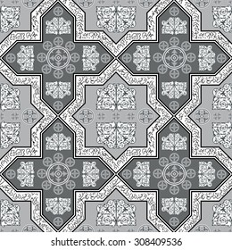 Floral abstract seamless pattern from decorative ethnic ornament elements .  
Persian (Iranian) or Moroccan (Morocco) texture (background) for packing, textile, interior, web design.
