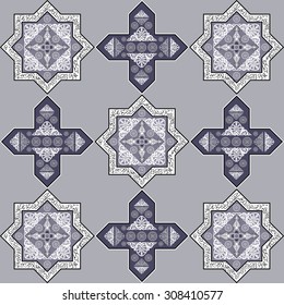 Floral abstract seamless pattern from decorative ethnic ornament elements .  Persian (Iranian) or Moroccan (Morocco) texture (background) for packing, textile, interior, web design.