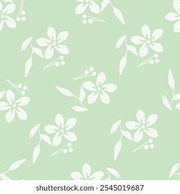 Floral abstract seamless pattern drawn delicate bouquets of roses with herbs. Beautiful print for decoration of textiles and design. Flower background. Art drawing for surface