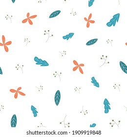 Floral abstract seamless pattern. Elegant seamless botanical texture, repeated background for textile and wrapping paper design.