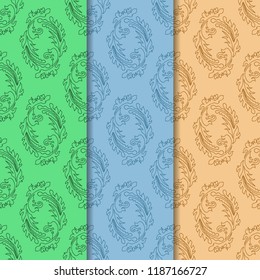 Floral abstract seamless pattern leaves