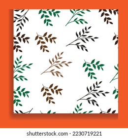  Floral abstract seamless pattern with leaves