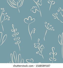 Floral Abstract Seamless Pattern. Modern Digital Design. Modern Fashion Scandinavian Style. Contemporary Colors and Design.