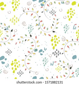  Floral Abstract Seamless Pattern. Modern Digital Design. Modern Fashion Scandinavian Style. Contemporary Colors and Design.