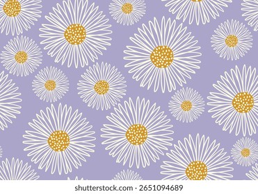 Floral Abstract Seamless Pattern, Suitable for Fashion Design, Decoration, Fabric, Wallpaper and Printing on Purple Background
