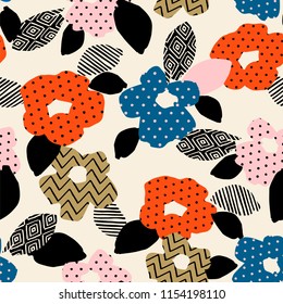 Floral abstract seamless pattern. Vector design for paper, cover, fabric, interior decor and other users