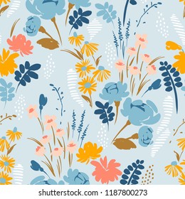 Floral abstract seamless pattern. Vector design for paper, cover, fabric, interior decor and other users Floral abstract seamless pattern. Vector design for paper, cover, fabric, interior decor and other users