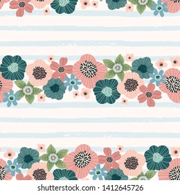Floral abstract seamless pattern. Vector design for paper, cover, fabric, interior decor and other users