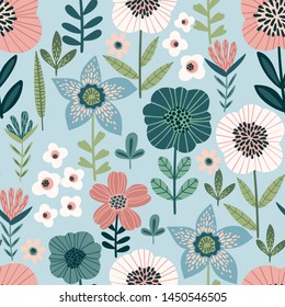 Floral abstract seamless pattern. Vector design for paper, cover, fabric, interior decor and other users
