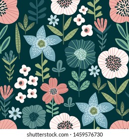 Floral abstract seamless pattern. Vector design for paper, cover, fabric, interior decor and other users