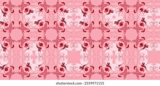 Floral abstract seamless pattern. Vector design for different surfaces. Stock illustration. 