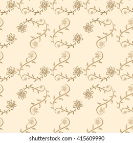 Floral abstract seamless pattern. Vector illustration