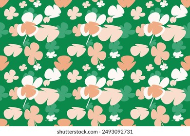 Floral Abstract Seamless Patterns. With Simple Pretty, Little Floral Liberty Seamless Texture Background. Spring, Summer Romantic Blossom Flower Garden Seamless Pattern for Your Designs