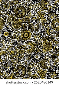 Floral abstract seamless patterns. Vector design